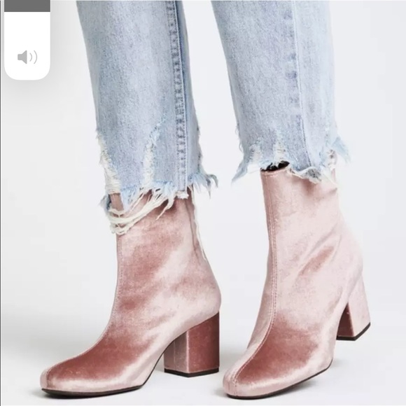 Free People Velvet Cecile Bootie Rose Ankle Boots - Picture 2 of 7